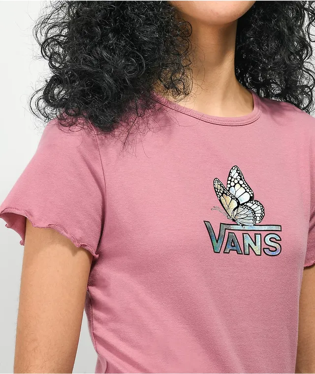 Vans Butterfly High Tide Dark Pink Crop Top CoolSprings Galleria