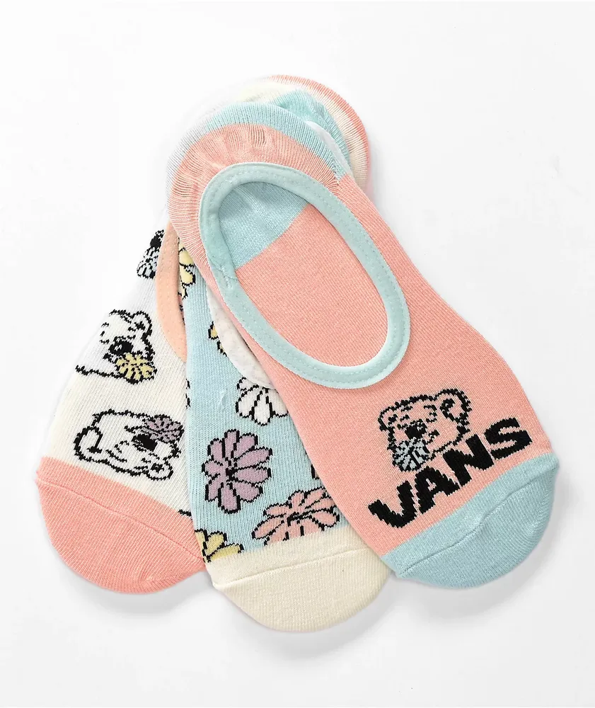 Vans Canoodle Bear Friends 3 Pack No Show Socks Pueblo Mall