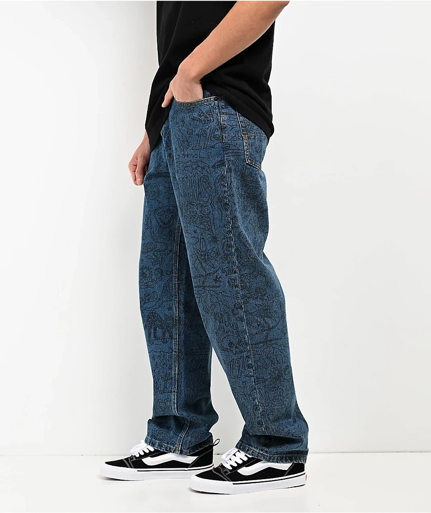 Vans Check-5 Printed Vintage Indigo Skate Jeans | MainPlace Mall