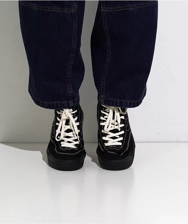 Vans black canvas shoes on sale