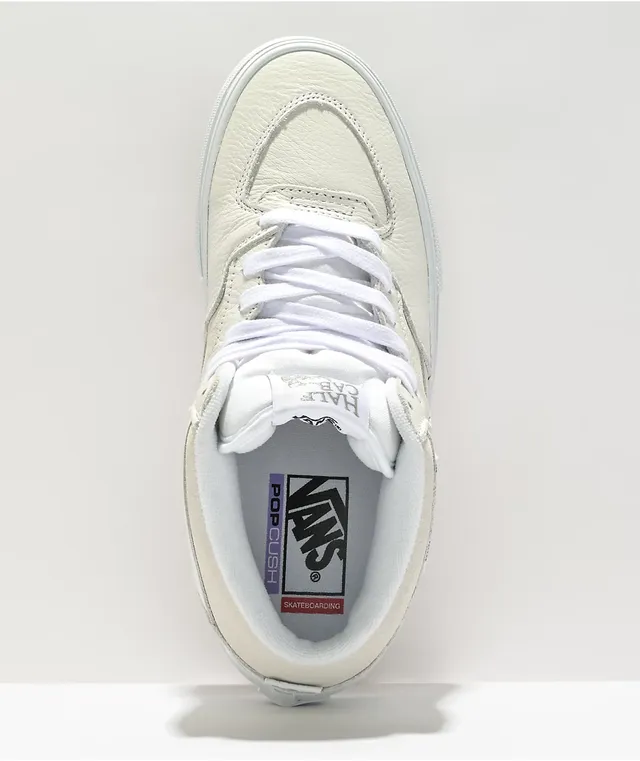 Vans half cab white leather cheap