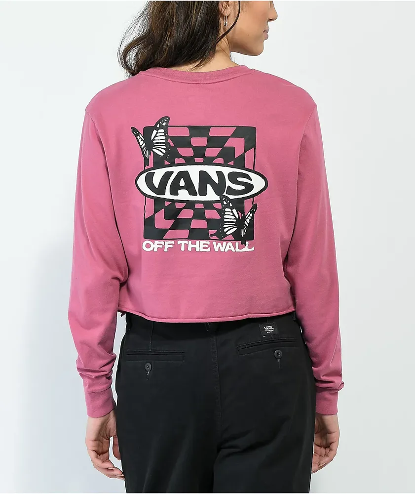 Pink long sleeve vans shirt hotsell