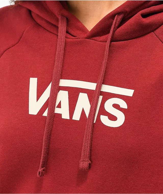 Burgundy vans hoodie deals