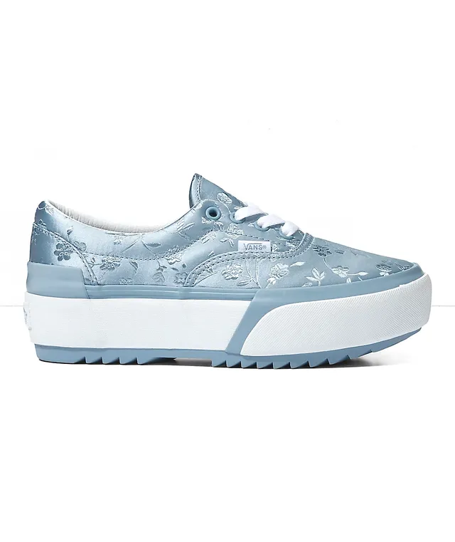 Vans Era Stacked Blue Floral Satin Platform Shoes Willowbrook