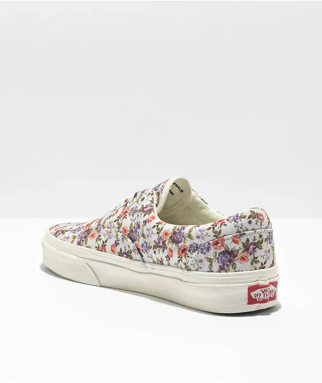 Vans Era Vintage Floral White Skate Shoes | MainPlace Mall