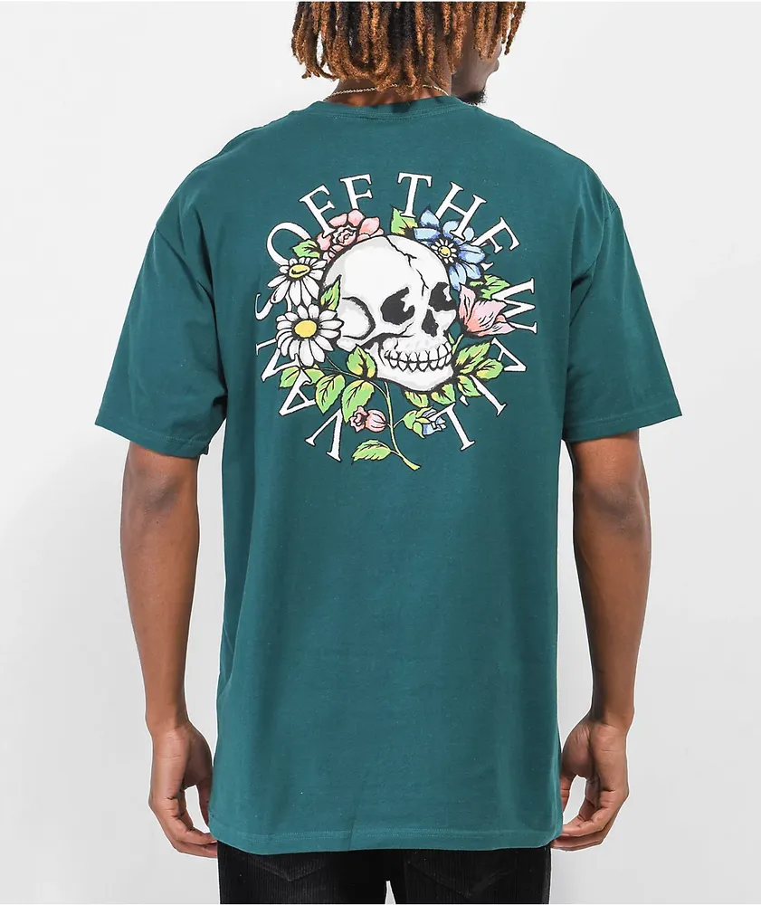 Vans Floral Skull Garden Green T Shirt Hamilton Place