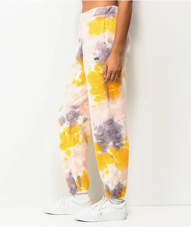 Blue and yellow tie dye sweatpants outlet