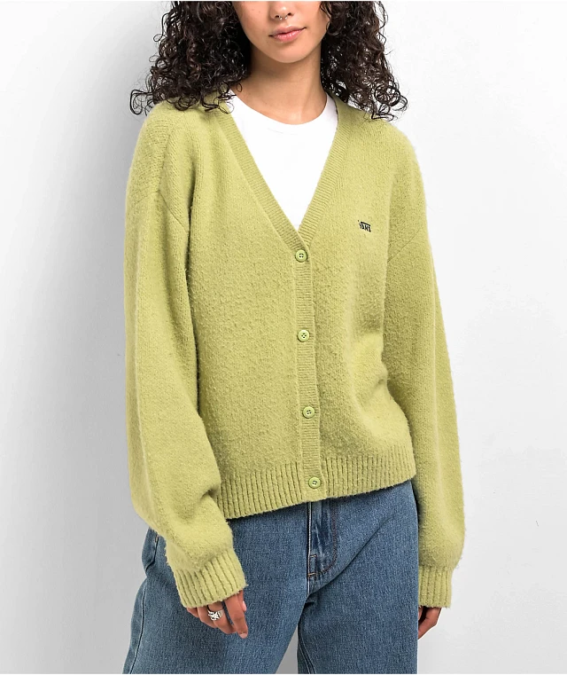 Vans Hadley Relaxed Light Green Cardigan Sweater | MainPlace