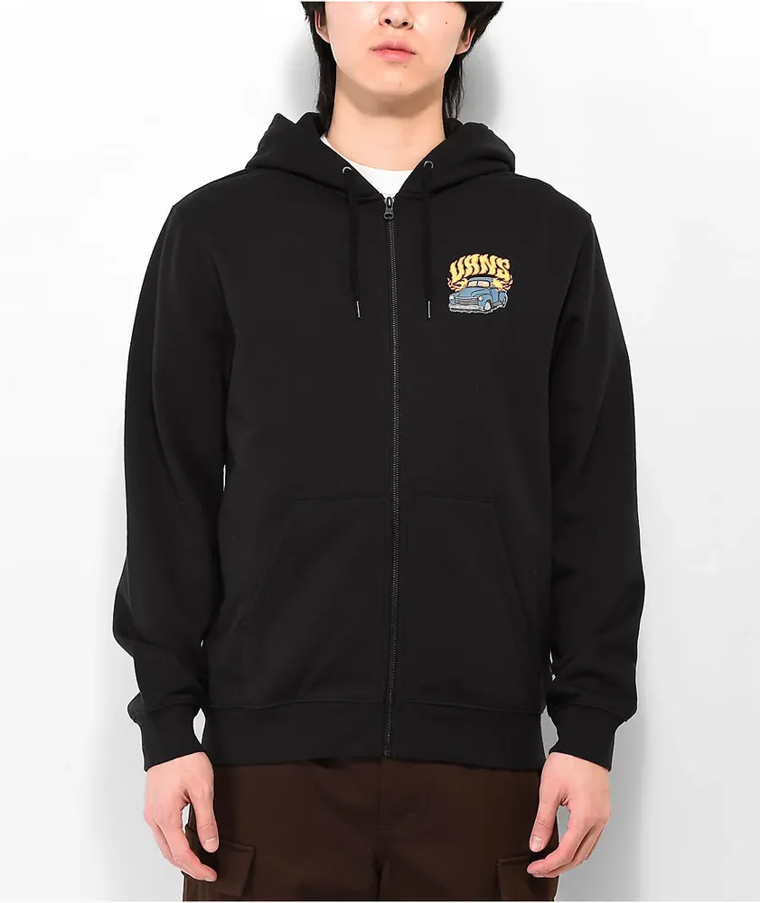 Vans black zip up hoodie on sale