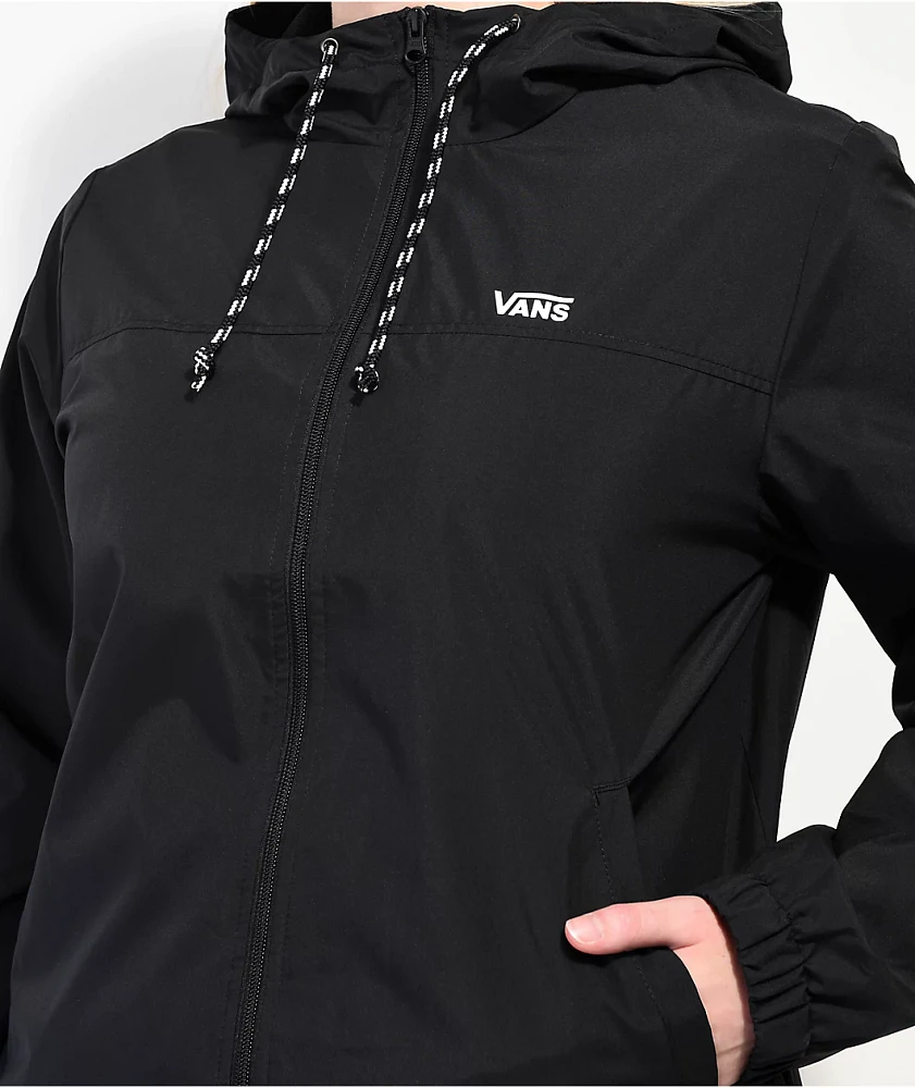 Vans Kastle Check Me Black Windbreaker Jacket at Hamilton Place in