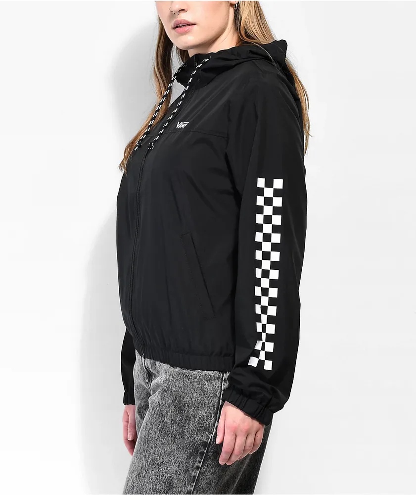 Vans Kastle Check Me Black Windbreaker Jacket | Arden Fair