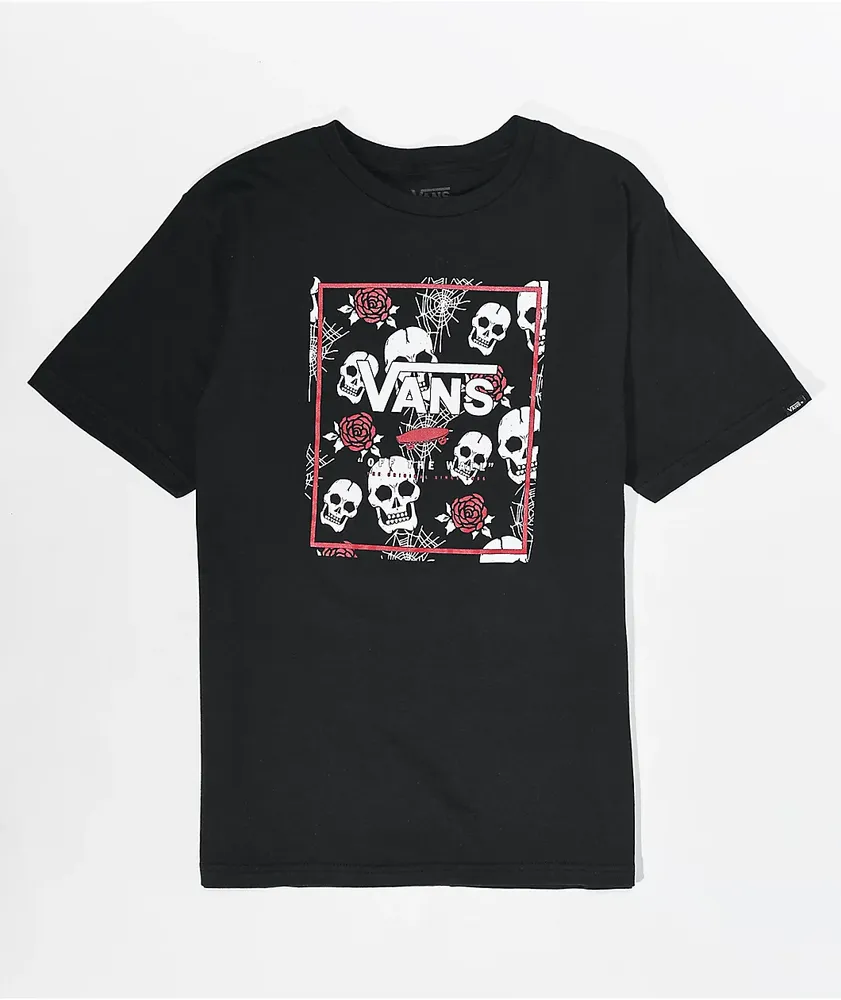 Vans Kids Skull Rose Black T Shirt MainPlace Mall