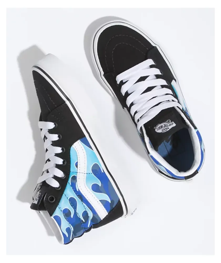 Vans Kids Sk8 Hi Camo Flame Blue Ice Skate Shoes Bramalea City