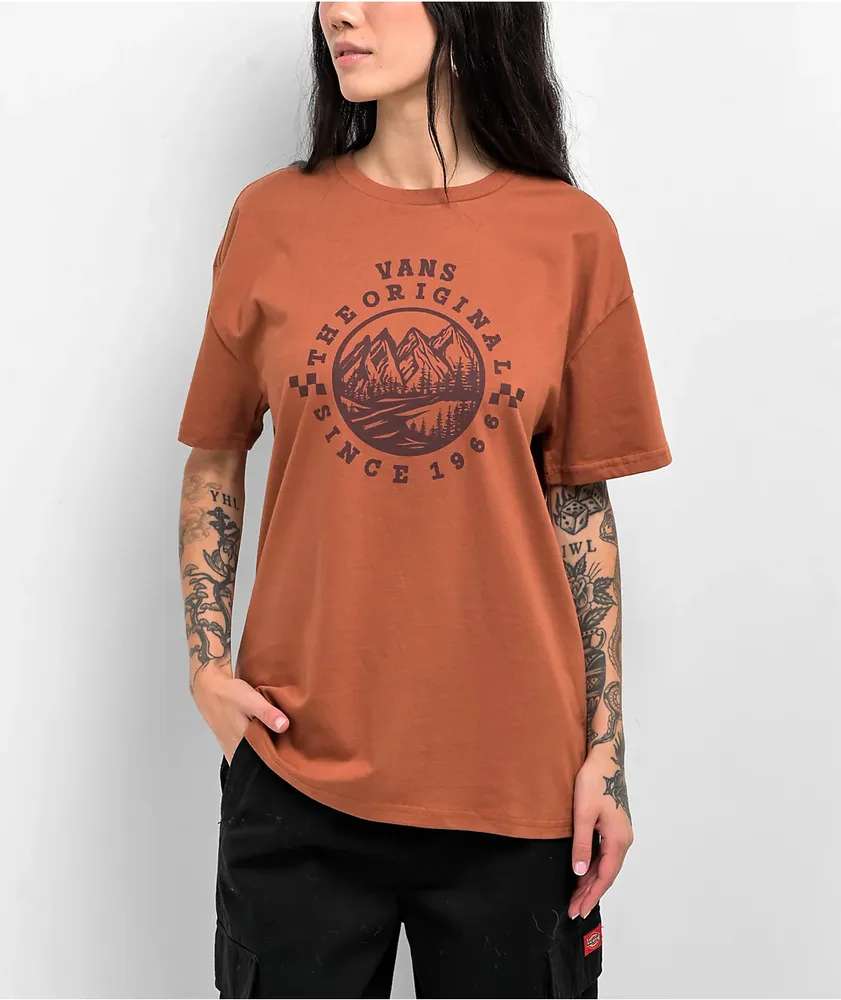 Vans Mountain Circle Oversized Tan T Shirt CoolSprings Galleria