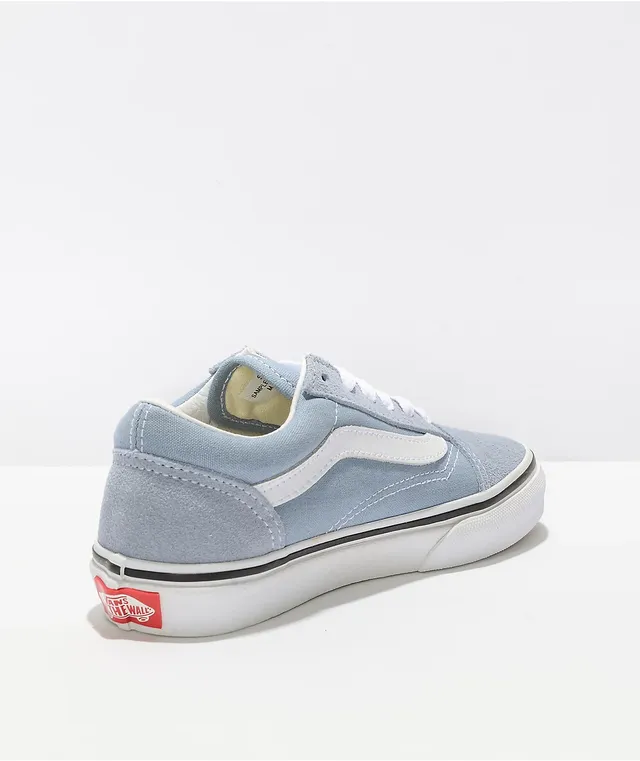 Vans old skool baby blue & true white shoes on sale