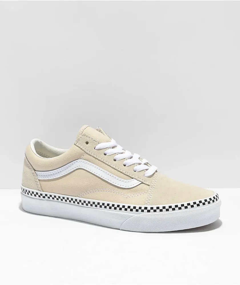Vans Old Skool Checkered Foxing Turtledove Skate Shoes Hamilton