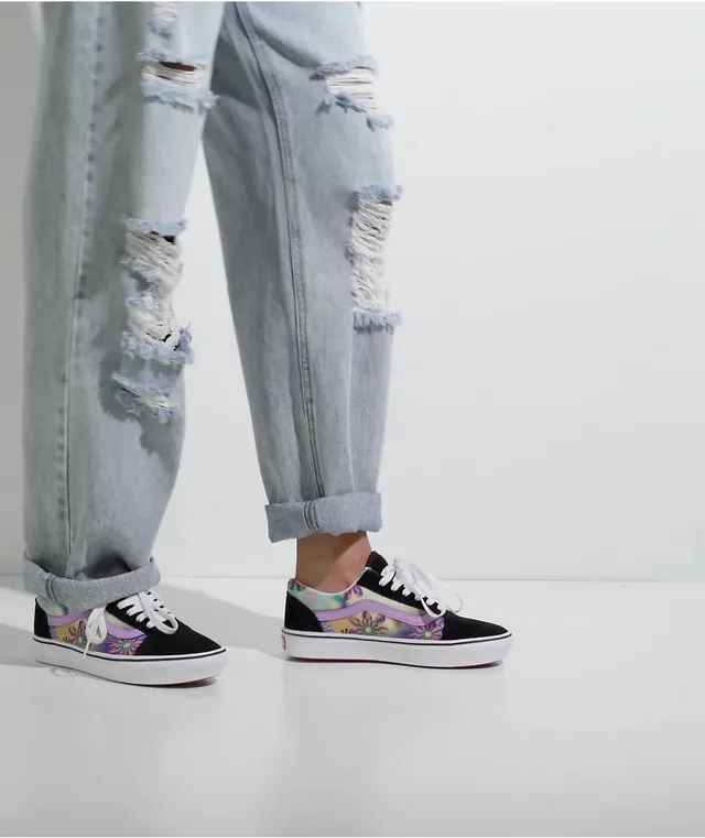 Vans old skool floral chex sale skate shoe