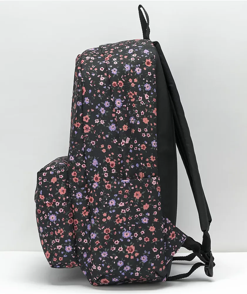 Vans black floral backpack on sale