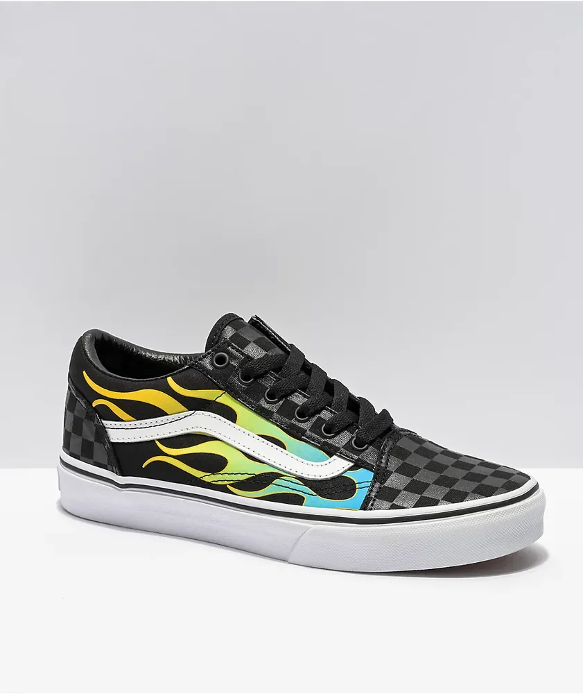 Checkerboard flame vans best sale