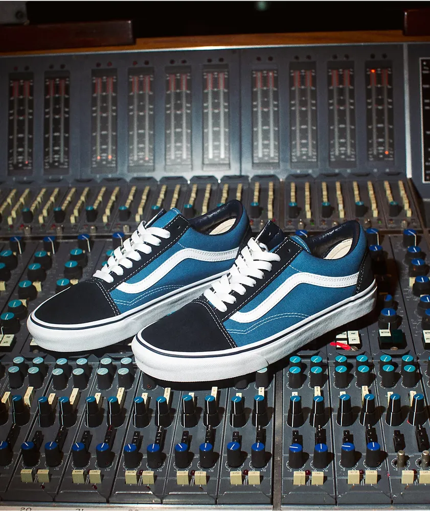 Navy and black old skool vans outlet