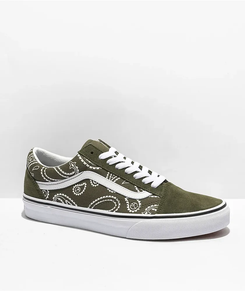 Vans Old Skool Peace Paisley Green Skate Shoes Foxvalley Mall