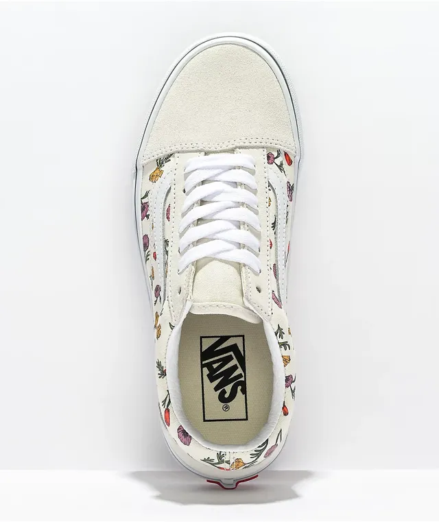 Vans old skool 2025 cream floral sneakers