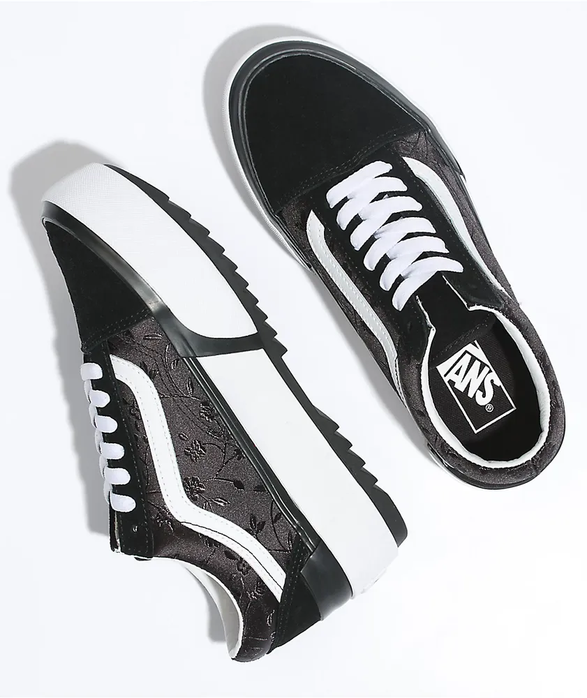 Black satin vans deals
