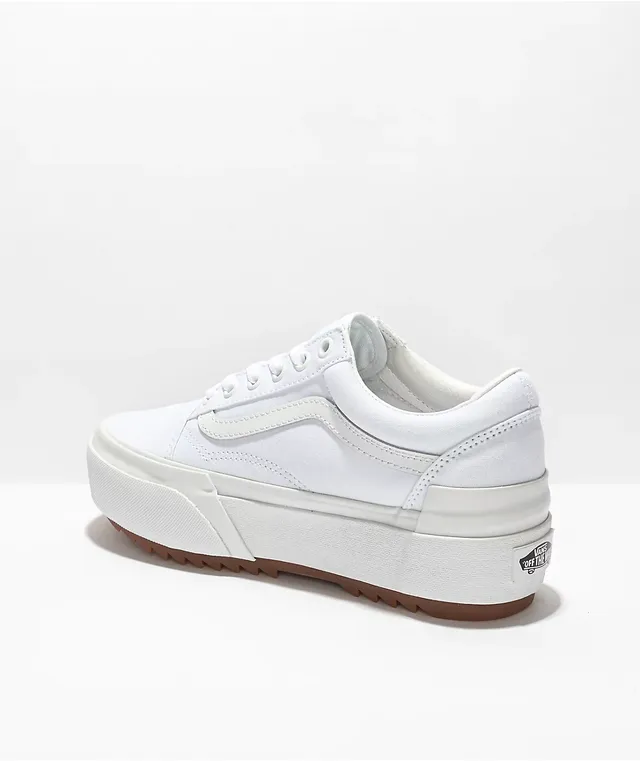 Vans platform sales white leather