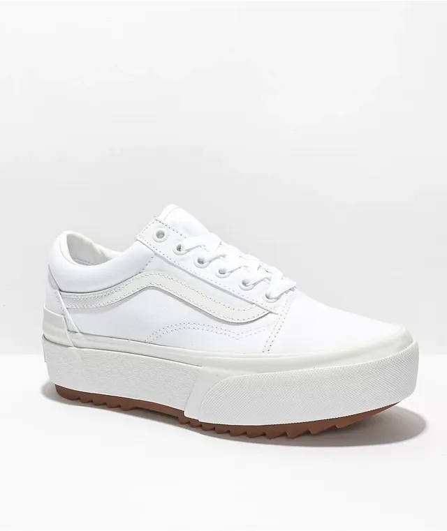 Leather vans deals platform