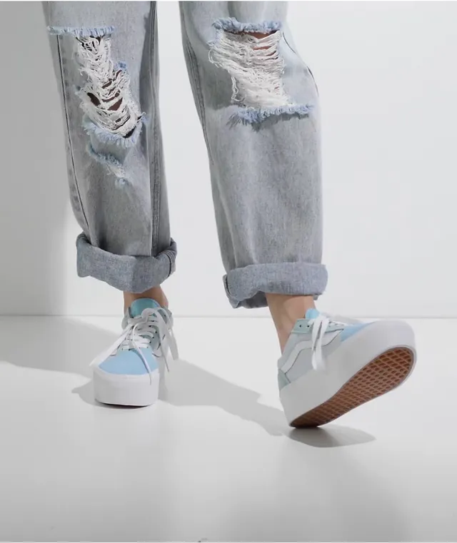 Vans Old Skool Stackform Blue Platform Shoes Vancouver Mall