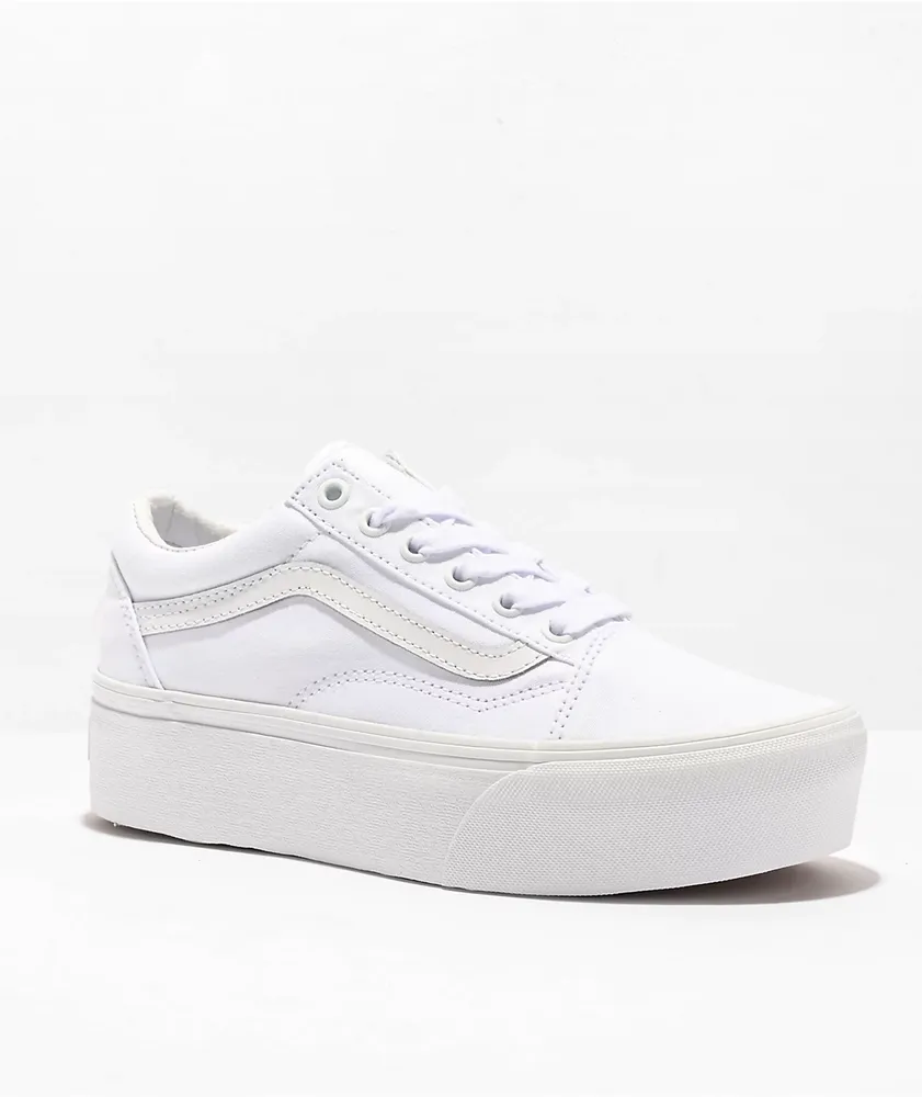 Vans Old Skool Stackform True White Platform Shoes Hamilton Place