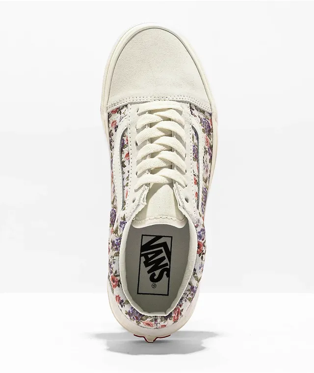 Vans old skool vintage floral skate shoe hotsell