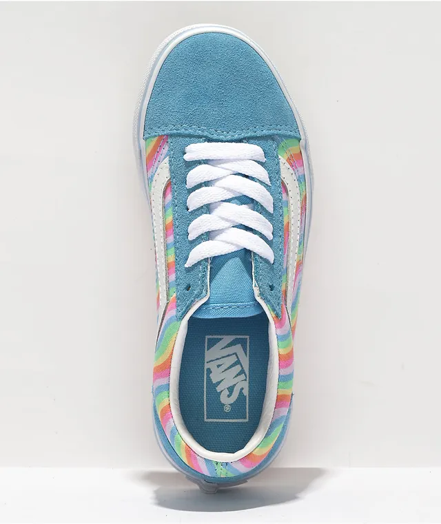 Blue online rainbow vans