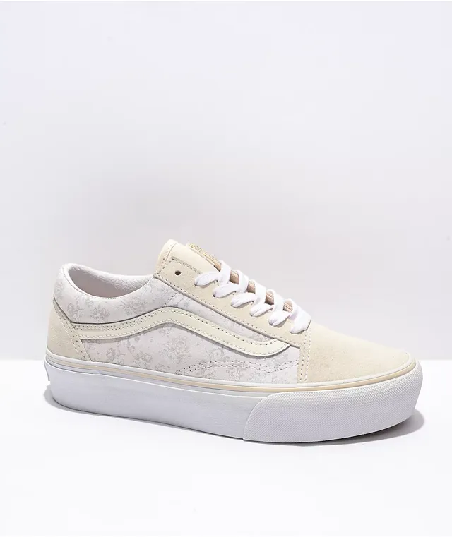 Platform old skool vans white online