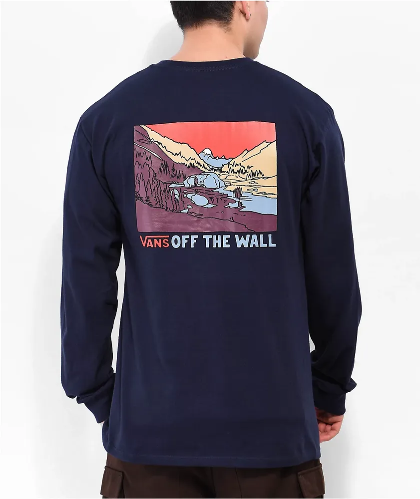 Vans Outdoor Club Navy Long Sleeve T-Shirt at Hamilton Place in