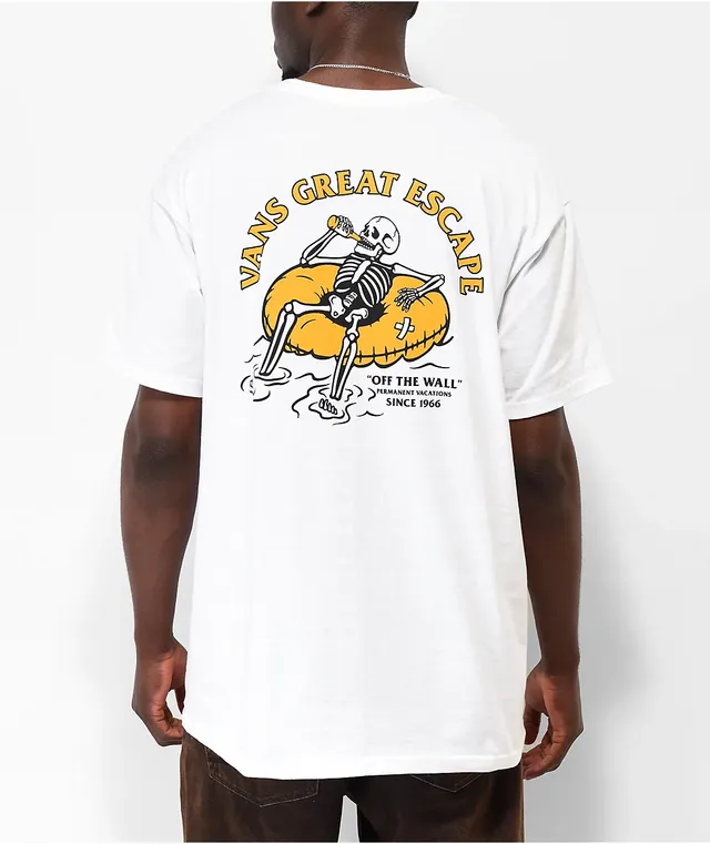 【通販 人気】 Vans Center Liberty | T-Shirt White Vacation Permanent 邦楽