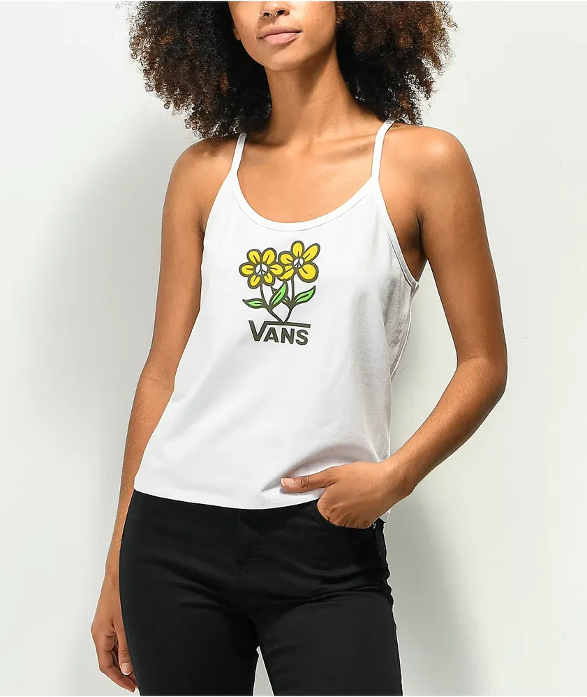 Vans Pick Peace White Cami Tank Top Pueblo Mall