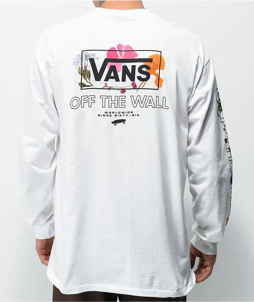 Vans long sleeve outlet white t shirt