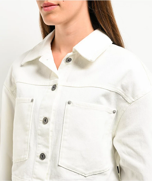 Vans Raynes White Crop Trucker Jacket | Arden Fair
