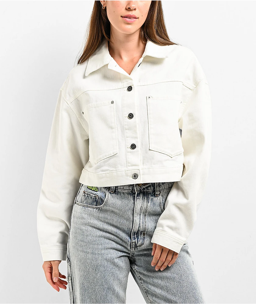 Vans Raynes White Crop Trucker Jacket | MainPlace Mall