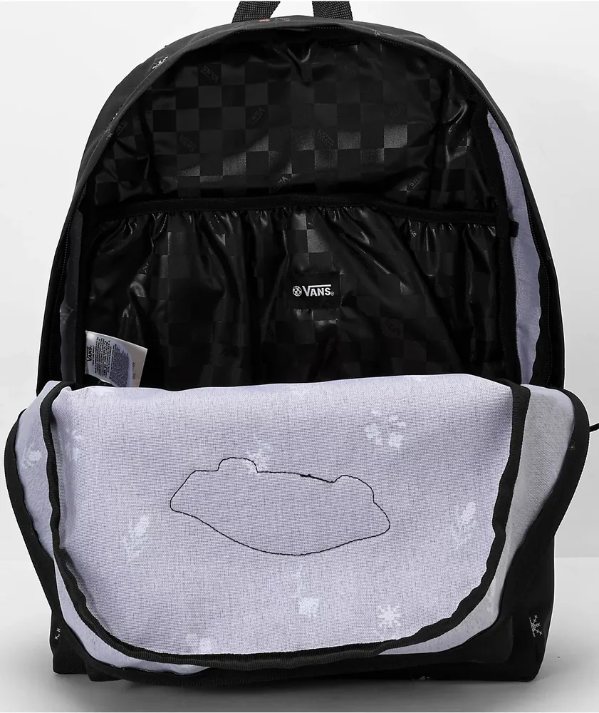 Black rose vans backpack best sale