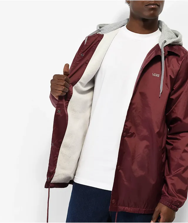 Vans clearance windbreaker burgundy