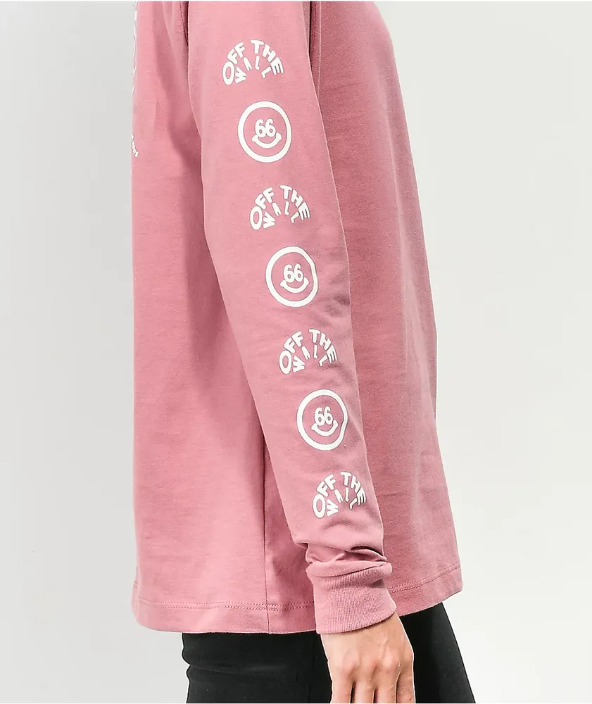 Pink long clearance sleeve vans shirt