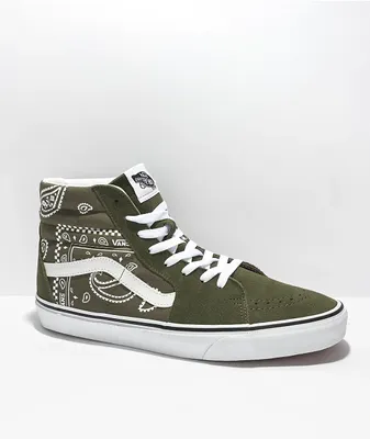 Vans sk8-hi grapeleaf olive womens skate shoes outlet