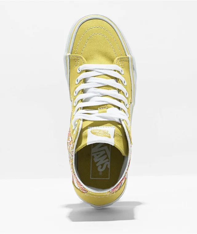 Vans Sk8 Hi Psychedelic Resort Yellow Skate Shoes Vancouver Mall