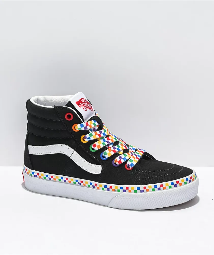 Rainbow vans with best sale black
