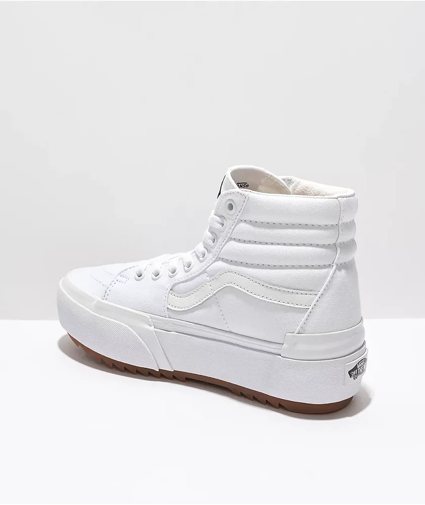 Sk8 hi top vans true white