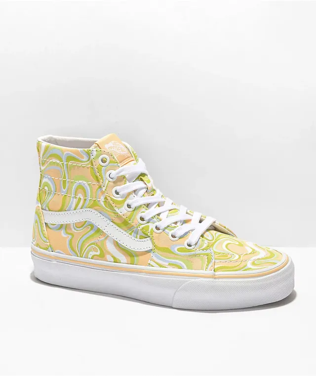Vans Sk8 Hi Tapered Swirl Lime Green Skate Shoes CoolSprings
