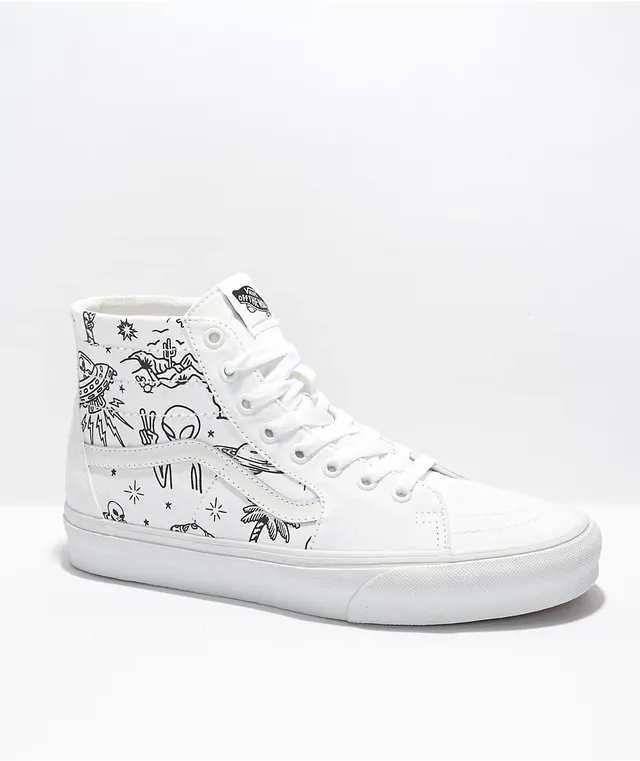Vans Sk8-Hi Tapered Unidentified U-Paint White Skate Shoes Vans Sk8-Hi Tapered Unidentified U-Paint White Skate Shoes