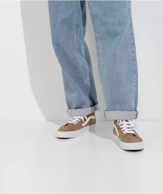 Vans sk8 hi clearance pig brown suede